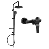 Mexen Erik Aufputz-Duschset mit Regenbrause und Duscharmatur Caro, schwarz - 746640205-70