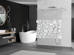 Mexen Kioto paroi de douche autoportante 100 x 200 cm, motif blanc 8 mm, nickel brossé - 800-100-002-97-85