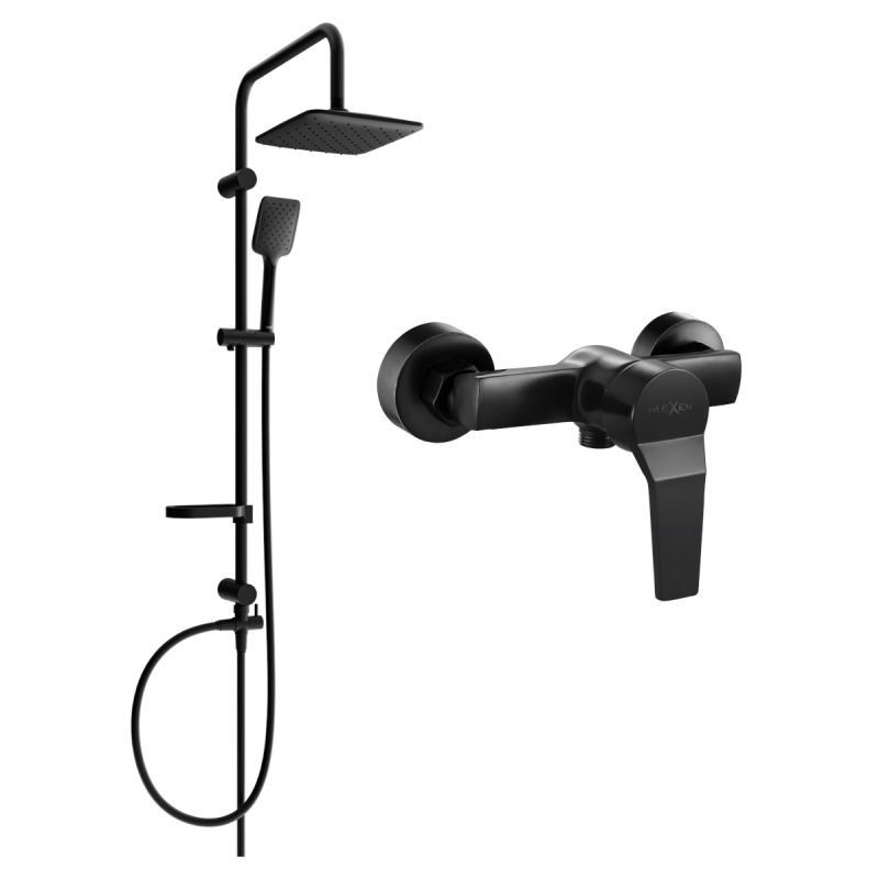 Mexen Sven ensemble de douche extérieur avec pommeau de douche et robinet de douche Caro, noir - 746640262-70