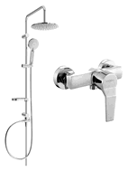 Mexen Caro Carl exposed shower set with showerhead and shower faucet, chrome - 746640240-00