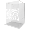 Mexen Kioto freestanding shower wall 130 x 200 cm, white pattern 8 mm, brushed nickel - 800-130-002-97-85
