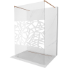 Mexen Kioto paroi de douche autonome 140 x 200 cm, motif blanc 8 mm, laiton brossé - 800-140-002-65-85