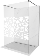 Mexen Kioto parete doccia autoportante 120 x 200 cm, motivo bianco 8 mm, gun gray spazzolato - 800-120-002-66-85