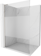 Mexen Kioto L Walk-in tuš pregrada 110 x 200 cm, prozirno/matirano, brušeni nikal - 800-110-103-97-35