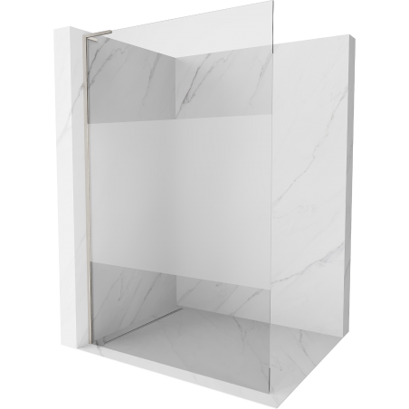 Mexen Kioto L tuš-pregrada Walk-in 120 x 200 cm, prozirno/matirano, brušeni nikal - 800-120-103-97-35