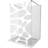 Mexen Kioto paroi de douche indépendante 120 x 200 cm, motif blanc 8 mm, gris canon brossé - 800-120-002-66-97