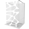 Mexen Kioto vrijstaande douchewand 140 x 200 cm, witte golf 8 mm, geborsteld gun gray - 800-140-002-66-97