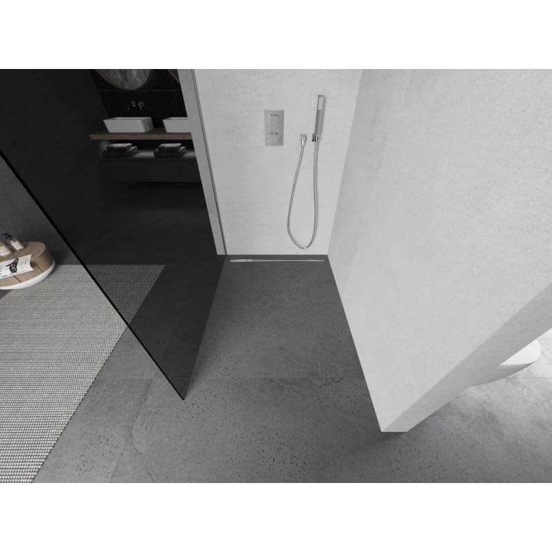 Mexen Kioto L parede de chuveiro Walk-in 70 x 200 cm, grafite, cromado - 800-070-103-01-40