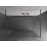 Mexen Kioto freestanding shower wall 110 x 200 cm, white wave 8 mm, brushed copper - 800-110-002-65-97
