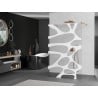 Mexen Kioto free-standing shower screen 130 x 200 cm, white wave 8 mm, brushed copper - 800-130-002-65-97