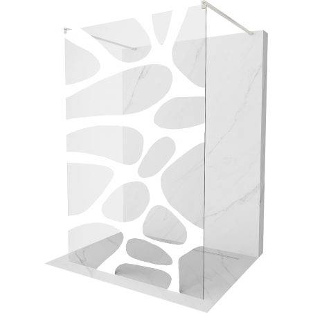 Mexen Kioto ścianka prysznicowa wolnostojąca 140 x 200 cm, biały wzór 8 mm, nikiel szczotkowany - 800-140-002-97-97