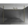 Mexen Kioto freestanding shower wall 120 x 200 cm, white wave 8 mm, brushed gold - 800-120-002-55-97
