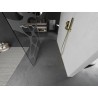 Mexen Kioto prostoječa tuš stena 140 x 200 cm, bela val 8 mm, zlata matirana - 800-140-002-55-97
