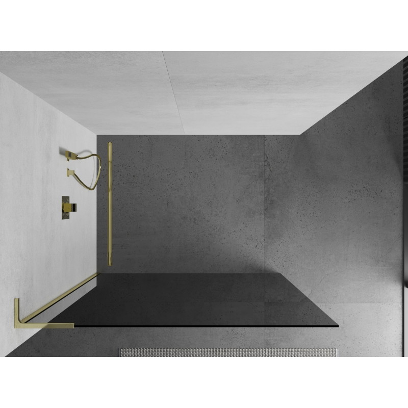 Mexen Kioto L dušisein Walk-in 90 x 200 cm, grafiit, kuldne - 800-090-103-50-40