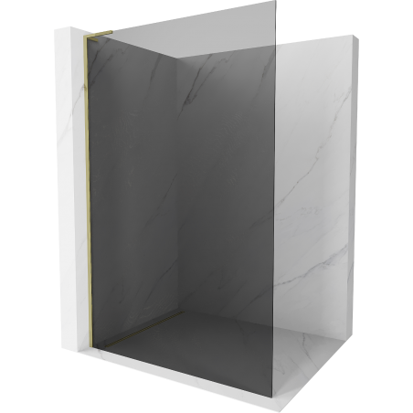Mexen Kioto L Duschwand Walk-in 100 x 200 cm, Graphit, Gold - 800-100-103-50-40