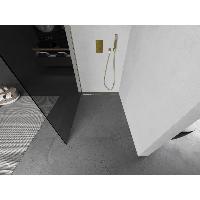 Mexen Kioto L dušisein Walk-in 120 x 200 cm, grafiit, kuldne - 800-120-103-50-40