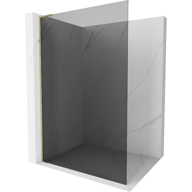 Mexen Kioto L duschvägg Walk-in 120 x 200 cm, grafit, guld - 800-120-103-50-40
