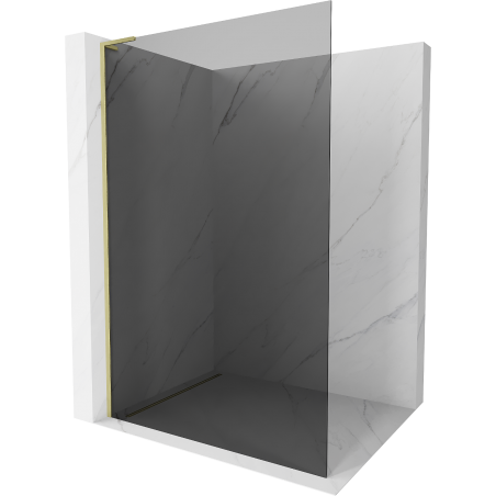 Mexen Kioto L Duschtrennwand Walk-in 80 x 200 cm, grafit, gebürstetes Gold - 800-080-103-55-40