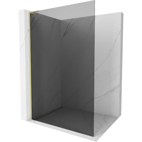 Mexen Kioto L Duschwand Walk-in 120 x 200 cm, graphit, gebürstetes Gold - 800-120-103-55-40