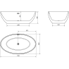 Mexen Nike freistehende Badewanne 175 x 100 cm, weiß/schwarz, weißer Überlauf - 54071751075-20