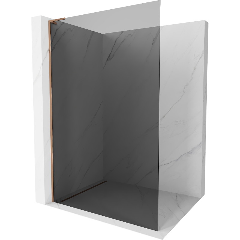 Mexen Kioto L zidna pregrada za tuš Walk-in 70 x 200 cm, grafit, ružičasto zlato - 800-070-103-60-40