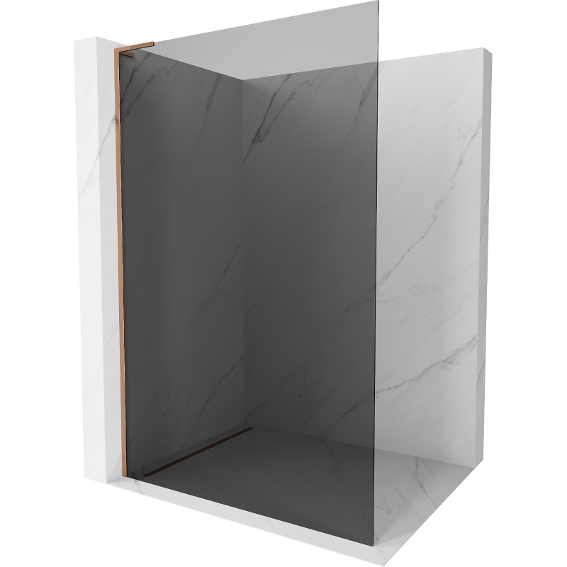 Mexen Kioto L ścianka prysznicowa Walk-in 80 x 200 cm, grafit, różowe złoto - 800-080-103-60-40