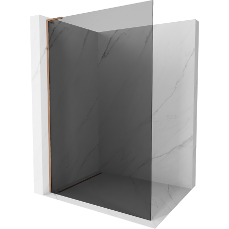 Mexen Kioto L ścianka prysznicowa Walk-in 80 x 200 cm, grafit, różowe złoto - 800-080-103-60-40