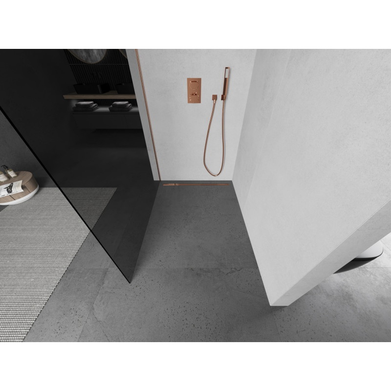 Mexen Kioto L dušisein Walk-in 90 x 200 cm, grafiit, harjatud vask - 800-090-103-65-40