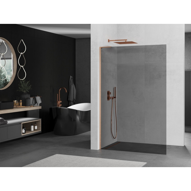 Mexen Kioto L dušisein Walk-in 90 x 200 cm, grafiit, harjatud vask - 800-090-103-65-40