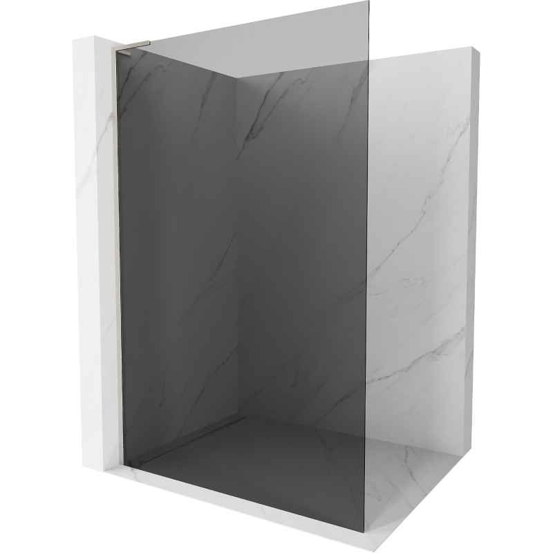 Mexen Kioto L suihkuseinä Walk-in 70 x 200 cm, grafiitti, harjattu nikkeli - 800-070-103-97-40
