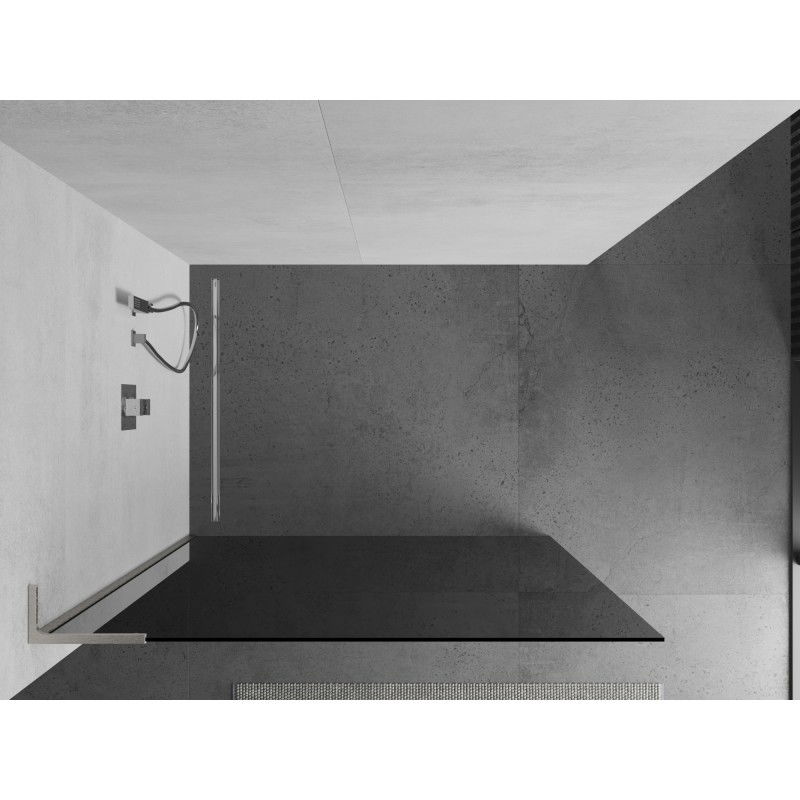 Mexen Kioto L douchescherm Walk-in 100 x 200 cm, grafiet, geborsteld nikkel - 800-100-103-97-40