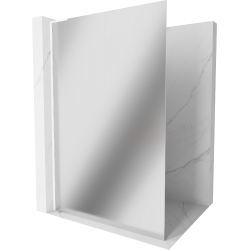 Mexen Kioto L ścianka prysznicowa Walk-in 80 x 200 cm, lustro, biała - 800-080-103-20-50