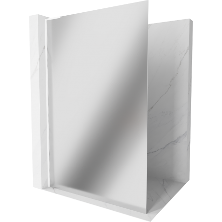 Mexen Kioto L shower screen Walk-in 80 x 200 cm, mirror, white - 800-080-103-20-50
