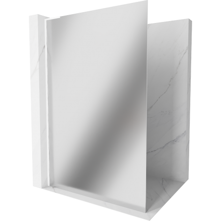 Mexen Kioto L Duschwand Walk-in 90 x 200 cm, Spiegel, Weiß - 800-090-103-20-50