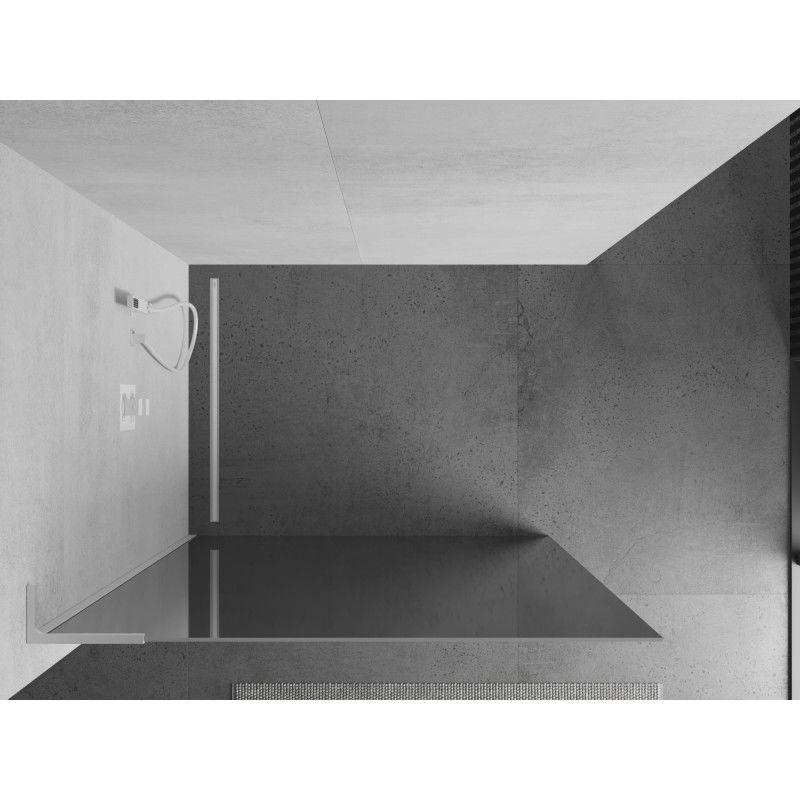 Mexen Kioto L tuš stena Walk-in 100 x 200 cm, ogledalo, bela - 800-100-103-20-50