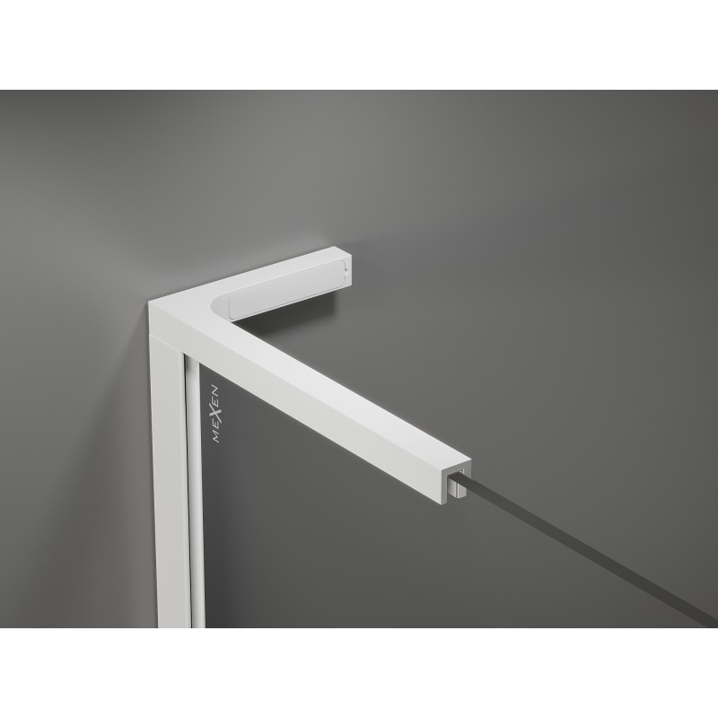 Mexen Kioto L Duschwand Walk-in 110 x 200 cm, Spiegel, weiß - 800-110-103-20-50