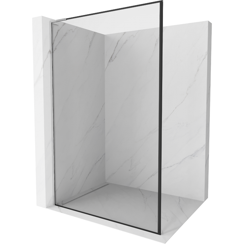 Mexen Kioto L Duschwand Walk-in 70 x 200 cm, schwarzer Rahmen, Chrom - 800-070-103-01-70