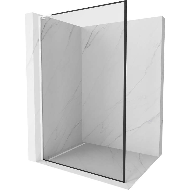 Mexen Kioto L Walk-in Shower Wall 70 x 200 cm, Black Frame, White - 800-070-103-20-70