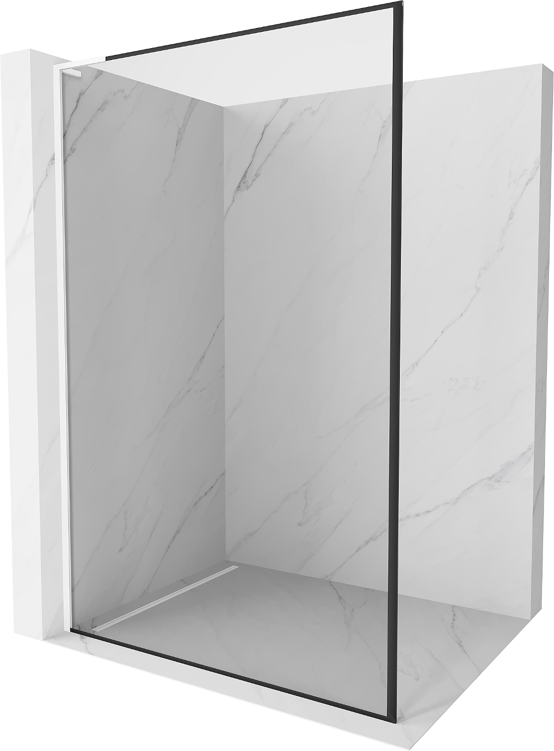 Mexen Kioto L ścianka prysznicowa Walk-in 90 x 200 cm, czarny wzór, biała - 800-090-103-20-70