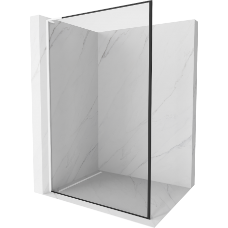 Mexen Kioto L 120 x 200 cm Walk-in Shower Screen, Black Frame, White - 800-120-103-20-70