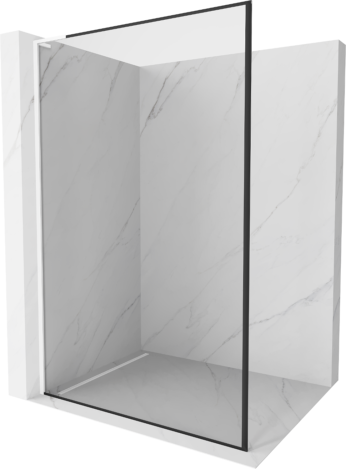 Mexen Kioto L ścianka prysznicowa Walk-in 120 x 200 cm, czarny wzór, biała - 800-120-103-20-70