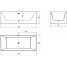 Mexen Vigo vrijstaande badkuip 178,5 x 80 cm, wit, zwarte overloop - 51251788000-70