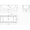 Mexen Vigo freistehende Badewanne 178,5 x 80 cm, weiß/schwarz, gebürsteter Messingüberlauf - 51251788075-65