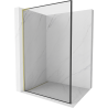 Mexen Kioto L Duschwand Walk-in 50 x 200 cm, schwarzer Rahmen, gebürstetes Gold - 800-050-103-55-70