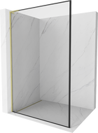 Mexen Kioto L tuš pregrada Walk-in 80 x 200 cm, crni okvir, zlatna matirana - 800-080-103-55-70