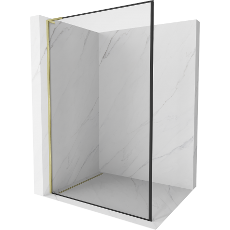 Mexen Kioto L dušisein Walk-in 90 x 200 cm, must raam, kuldne harjatud - 800-090-103-55-70