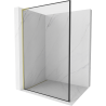 Mexen Kioto L Walk-in Shower Wall 90 x 200 cm, Black Frame, Brushed Gold - 800-090-103-55-70