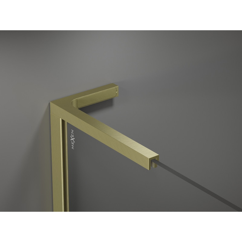 Mexen Kioto L dušisein Walk-in 90 x 200 cm, must raam, kuldne harjatud - 800-090-103-55-70