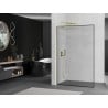 Mexen Kioto L Walk-in Shower Screen 100 x 200 cm, Black Frame, Brushed Gold - 800-100-103-55-70