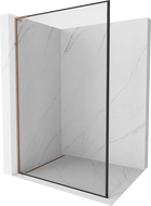 Mexen Kioto L zidna stjenka za tuš Walk-in 60 x 200 cm, crni okvir, ružičasto zlato - 800-060-103-60-70